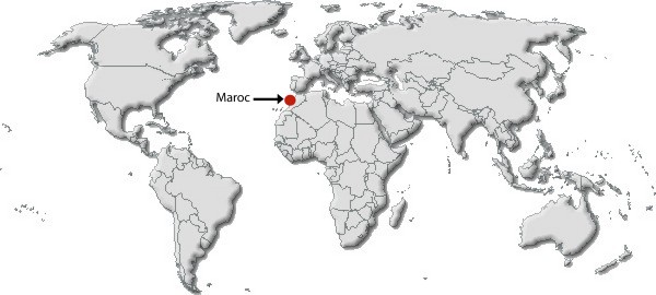 Carte du monde - destination Maroc