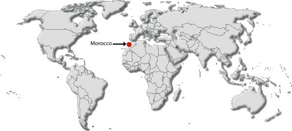 World map - destination Morocco